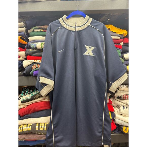 Vintage 1990s XL Xavier University team Nike Zip‎ up basketball shooting shirt - Picture 1 of 7
